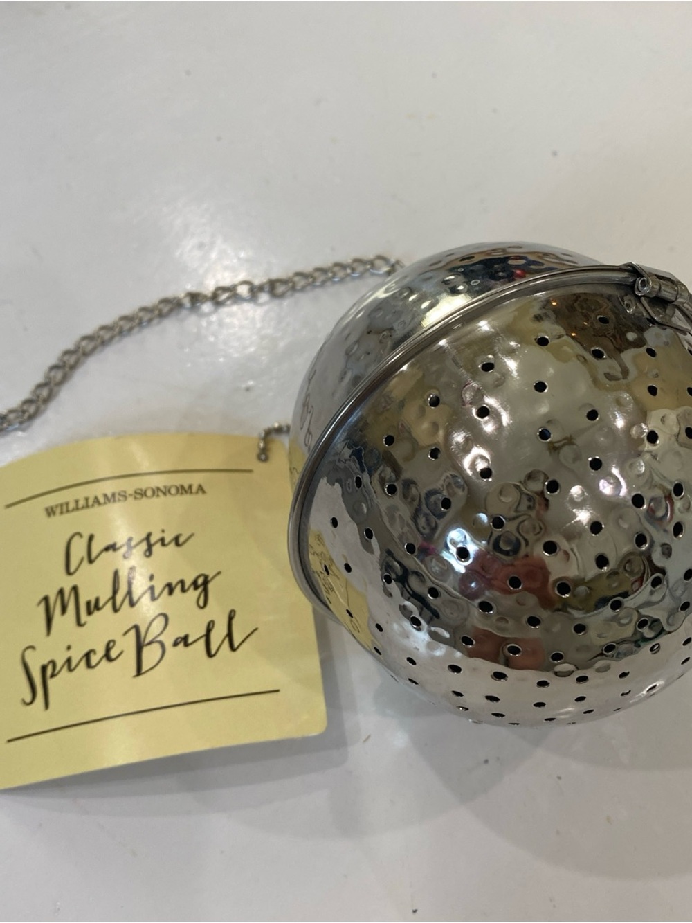 Williams Sonoma Hammered Stainless Mulling Spice Ball